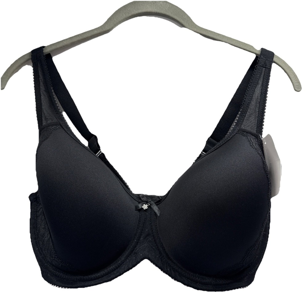 WACOAL 853186 Black Retro Chic Bra Size 32DDD Full Figure Underwire Spacer NWT